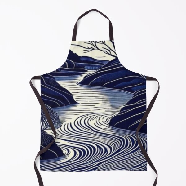 Item preview, Beautiful royal blue line pattern landscape designed and sold by NivyasArtistry.
