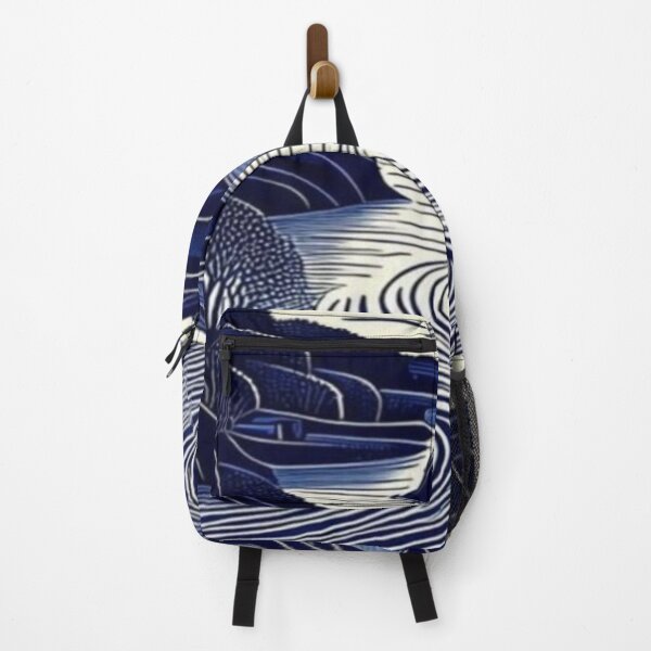 Item preview, Beautiful royal blue line pattern landscape  designed and sold by NivyasArtistry.