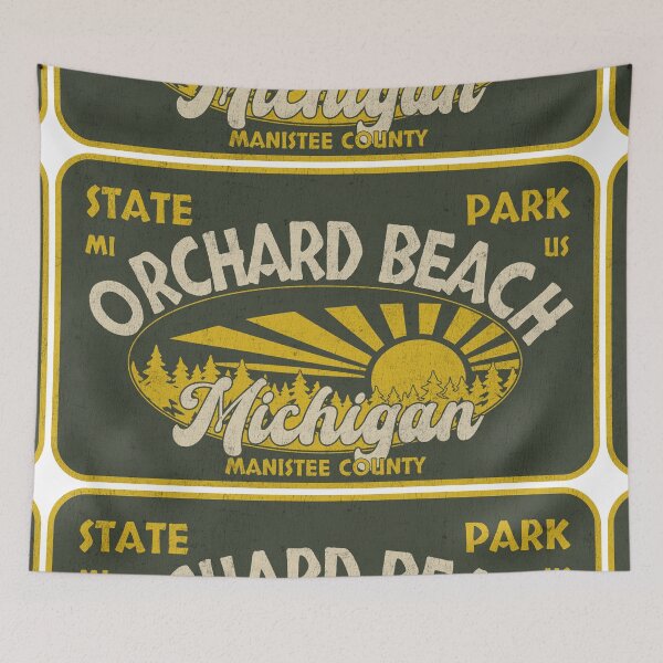 Item preview, Orchard Beach State Park, Manistee County, Michigan, badge design designed and sold by Wanderful-roads.