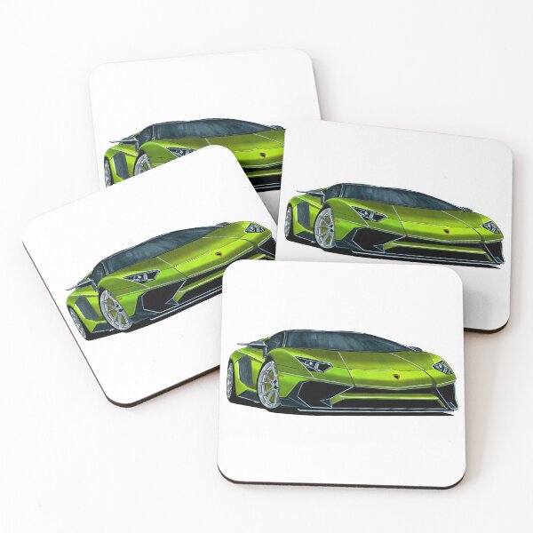 Item preview, Exclusive drawing legendary italian mid-engine V12 supercar green Aventador LP750-4 designed and sold by Cars23.