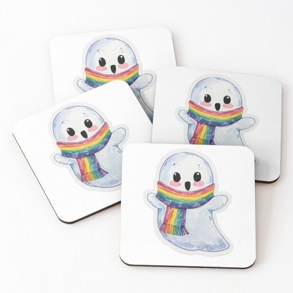 Artikelvorschau, Geist mit Regenbogen-Schal entworfen und verkauft von PamLeeDesign.