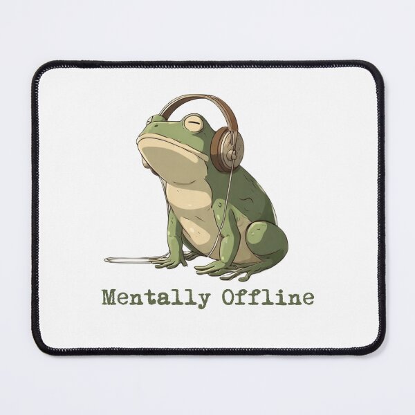 Item preview, Introvert Frog with Headphones – Mentally Offline LoFi Aesthetic Cute Frog Design designed and sold by ayatstudio.
