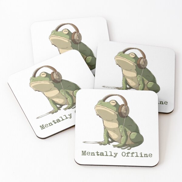 Item preview, Introvert Frog with Headphones – Mentally Offline LoFi Aesthetic Cute Frog Design designed and sold by ayatstudio.