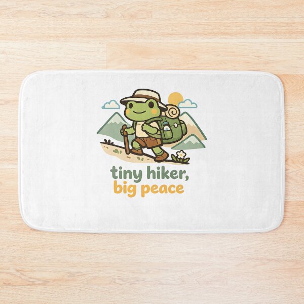 Item preview, Tiny Hiker Big Peace – Cute Kawaii Frog Hiking Aesthetic Sticker designed and sold by Naviora.