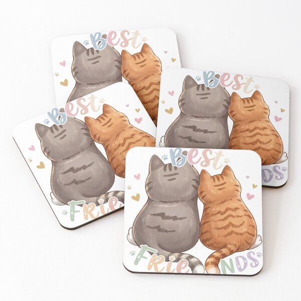 Item preview, Adorable Best Friends Cats Back View Illustration - Grey and Orange Tabby Sticker Design designed and sold by Stickivo.
