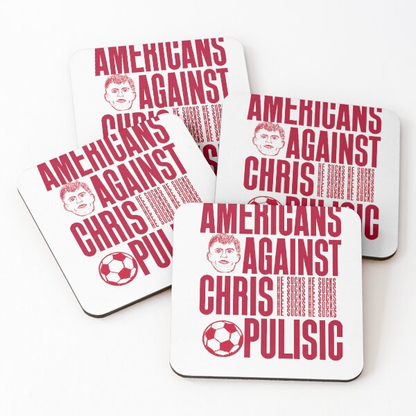 Item preview, Americans Against Christian Pulisic Soccer World Cup 2026 Retro style 1970s funny shirt Red Letters designed and sold by Loud and Morbid.