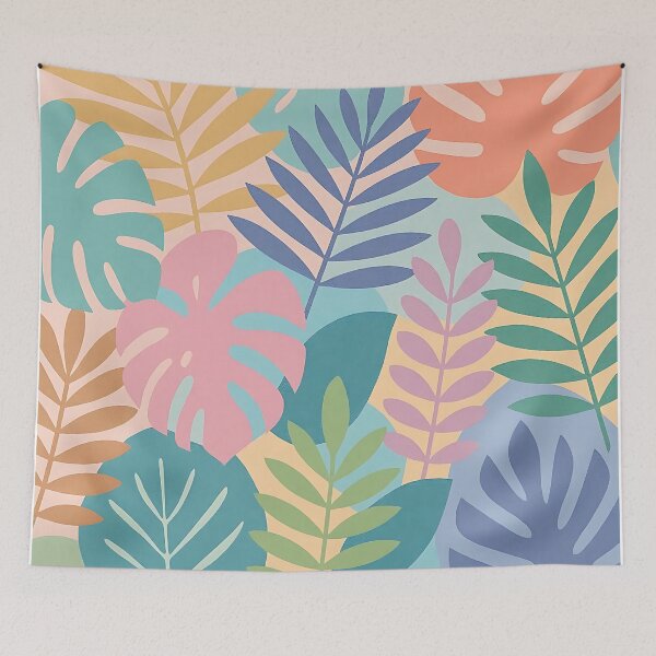 Item preview, Colorful Abstract Tropical Leaves Pattern designed and sold by sks-ai-artist.