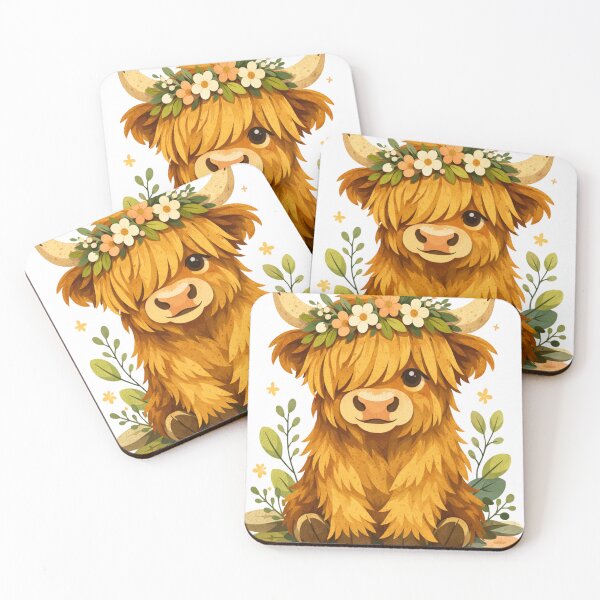 Item preview, Floral Highland Cow - Cute Cottagecore T-Shirt designed and sold by FatmaElhofy.
