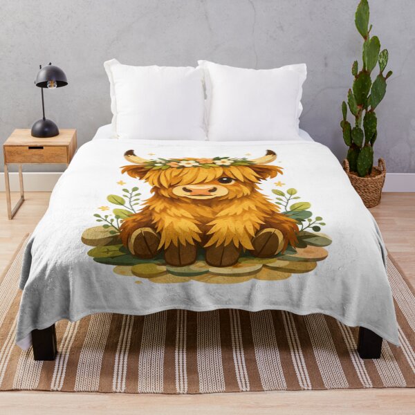 Item preview, Floral Highland Cow - Cute Cottagecore T-Shirt designed and sold by FatmaElhofy.