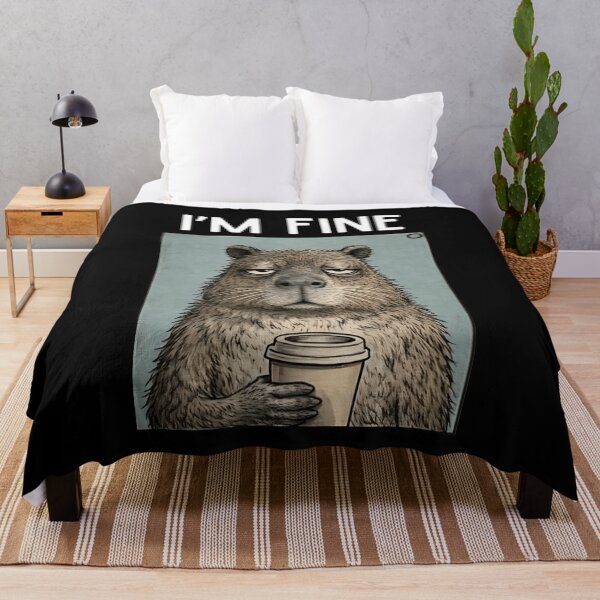 Item preview, Funny Capybara Coffee Graphic - Tired Morning Mood Design designed and sold by JerdbordinShop.