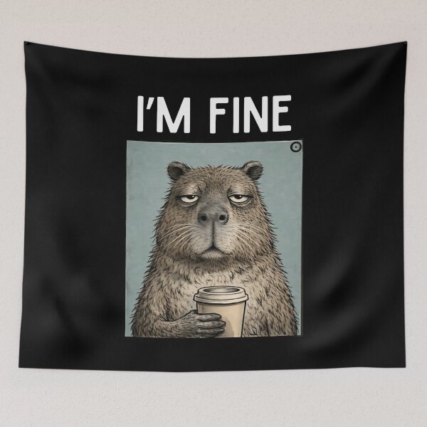 Item preview, Funny Capybara Coffee Graphic - Tired Morning Mood Design designed and sold by JerdbordinShop.