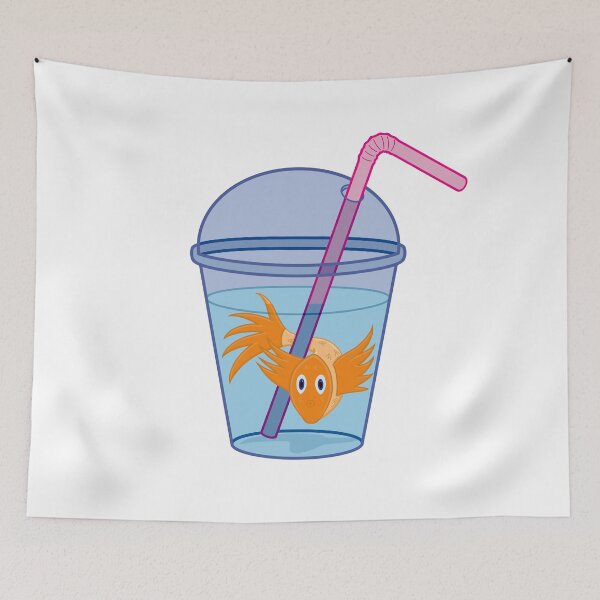Item preview, fish swimming in a glass of water designed and sold by EyeTrickster.
