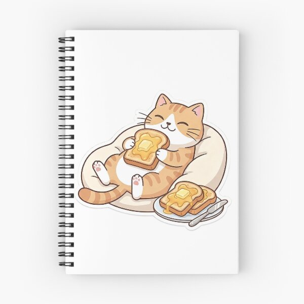 Item preview, Cute Ginger Cat Eating Honey Butter Toast Kawaii Art designed and sold by NoopnyangStudio.