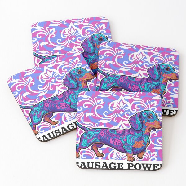 Item preview, Psychedelic Dachshund Digital Art – Colorful Boho Sausage Dog designed and sold by Stick-Shop9.