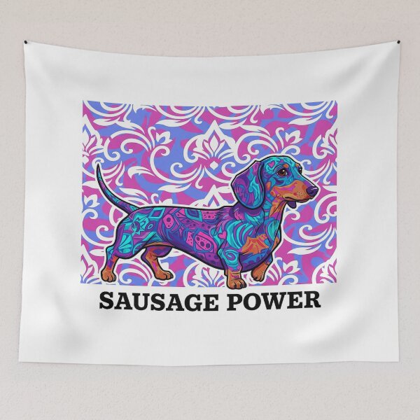 Item preview, Psychedelic Dachshund Digital Art – Colorful Boho Sausage Dog designed and sold by Stick-Shop9.