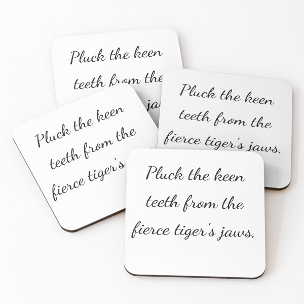 Item preview, "Pluck the keen teeth from the fierce tiger's jaws," - handwriting black designed and sold by ariksworld.