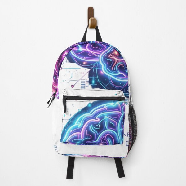 Item preview, Cyberpunk Neon Brain - Futuristic Neural Network Art designed and sold by Lantern Light Apparel .