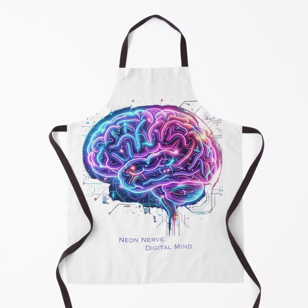 Item preview, Cyberpunk Neon Brain - Futuristic Neural Network Art designed and sold by Lantern Light Apparel .