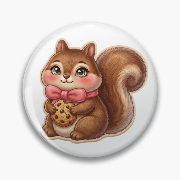 Item preview, Adorable Squirrel Die-Cut Sticker Illustration - Cute Woodland Animal with Bow and Cookie designed and sold by Stickivo.