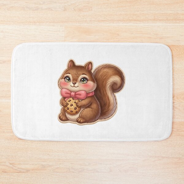 Item preview, Adorable Squirrel Die-Cut Sticker Illustration - Cute Woodland Animal with Bow and Cookie designed and sold by Stickivo.