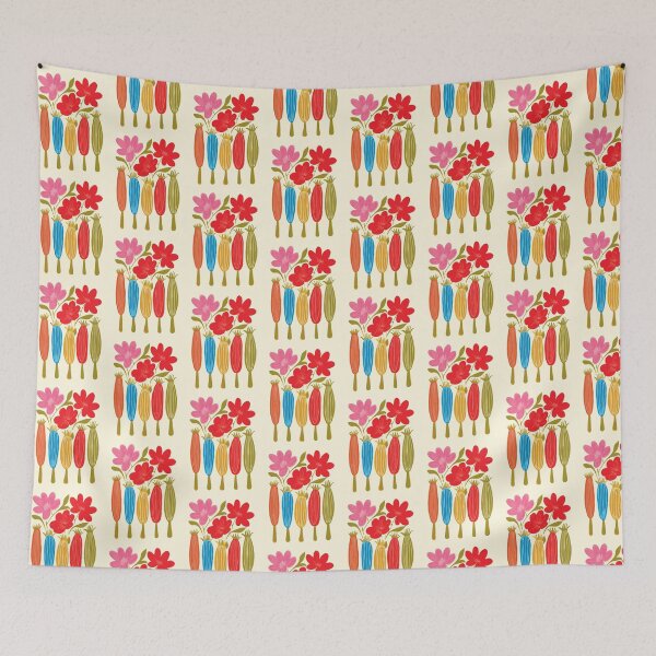 Item preview, Cool Colorful Capacious Folk Floral Abstract Design designed and sold by CharlottePlaceArt.