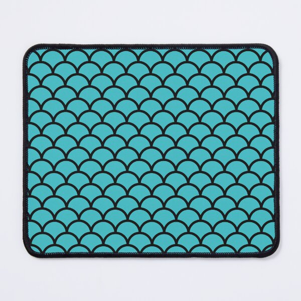 Item preview, Turquoise And Black Mermaid Scales Pattern designed and sold by pattern-archive.