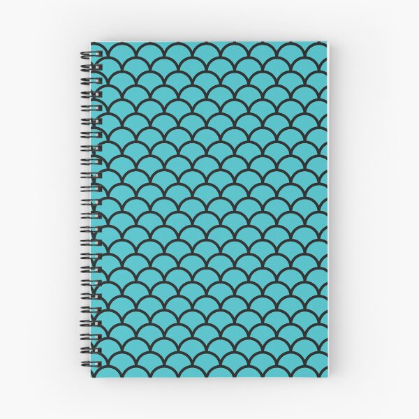 Item preview, Turquoise And Black Mermaid Scales Pattern designed and sold by pattern-archive.