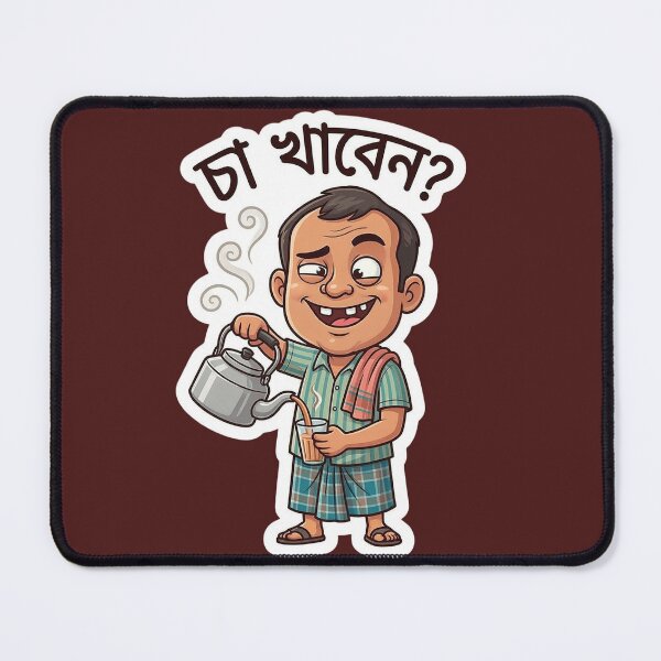 Item preview, Cha Khabe Bengali Funny Tea Lover Sticker PNG designed and sold by SouravDesigns.