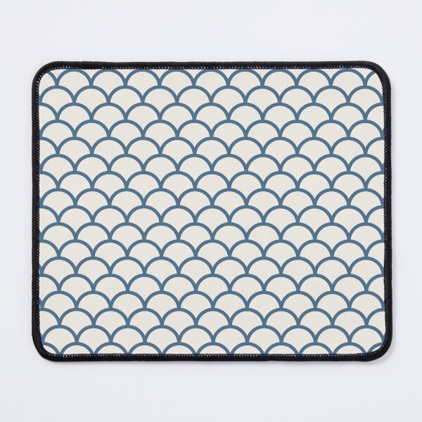 Item preview, Cream And Blue Mermaid Scales Pattern designed and sold by pattern-archive.