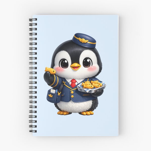 Item preview, Cute Stewardess Penguin Kawaii 3D Cartoon | Funny Flight Attendant Fish Snack Illustration designed and sold by Moons Studio.