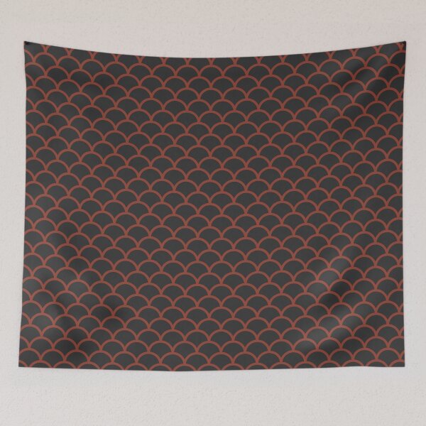 Item preview, Charcoal And Rust Mermaid Scales Pattern designed and sold by pattern-archive.