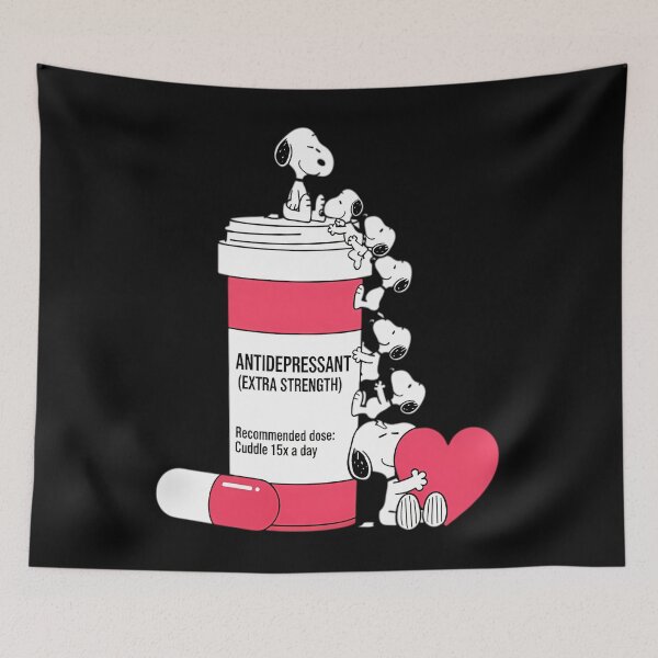 Item preview, Snoopy Anxiety Pills Funny Cartoon designed and sold by Morphologiona.