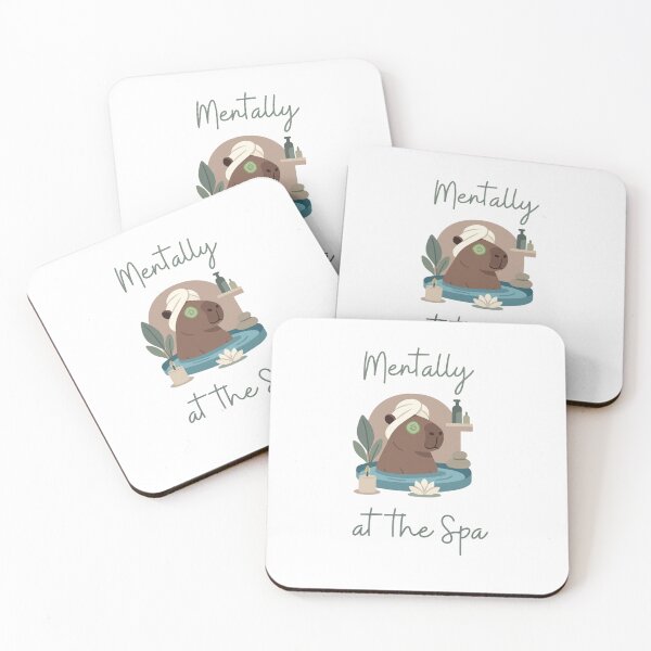 Item preview, Mentally at the Spa Funny Relaxing Capybara designed and sold by Rosiepiglet.