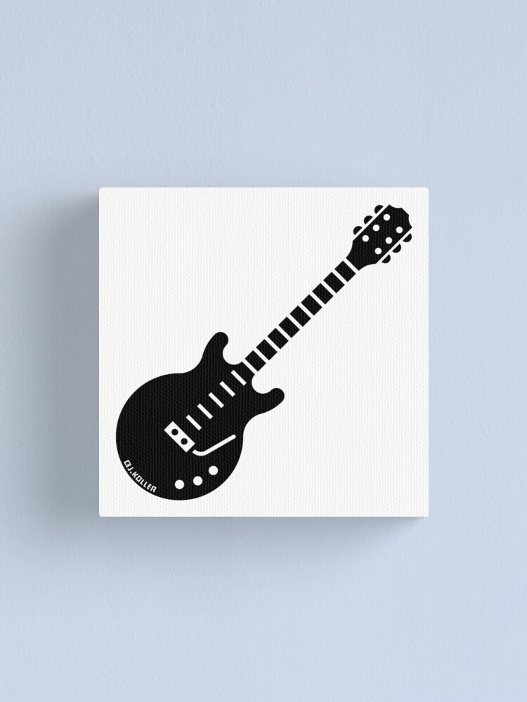 Rockeuse avec une guitare électrique d'Editors Choice en poster, tableau  sur toile et plus