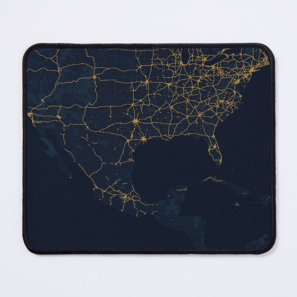 Item preview, United States Gold Map Print | Dark Navy & Gold USA Road Network Poster designed and sold by SantoshArts.
