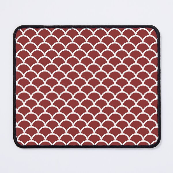 Item preview, Brick Red And White Mermaid Scales Pattern designed and sold by pattern-archive.