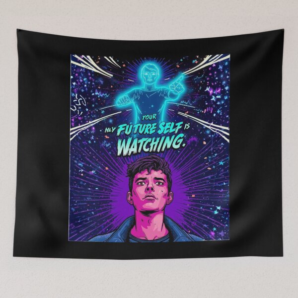 Item preview, Your Future Self is Watching| Motivational cartoon  Aesthetic with Typography | Cute Funny Inspirational Quote | Self Care Positivity Cartoon Design ver4 designed and sold by CosmicNook1.