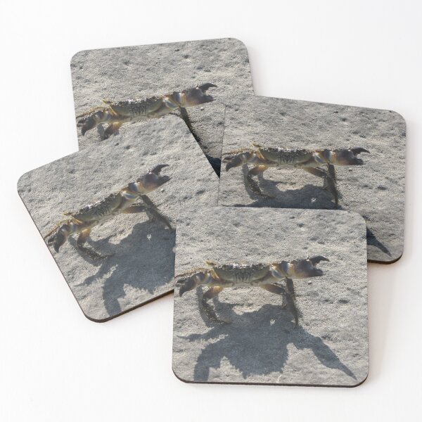 Item preview, Sunlit Shore Crab Walking on Rock Casting Strong Shadow in Coastal Close-Up Landscape designed and sold by Nmallia.