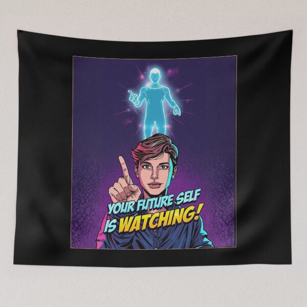 Item preview, Your Future Self is Watching| Motivationa lpop art cartoon  Aesthetic with Typography | Cute Funny Inspirational Quote | Self Care Positivity Cartoon Design ver3 designed and sold by CosmicNook1.
