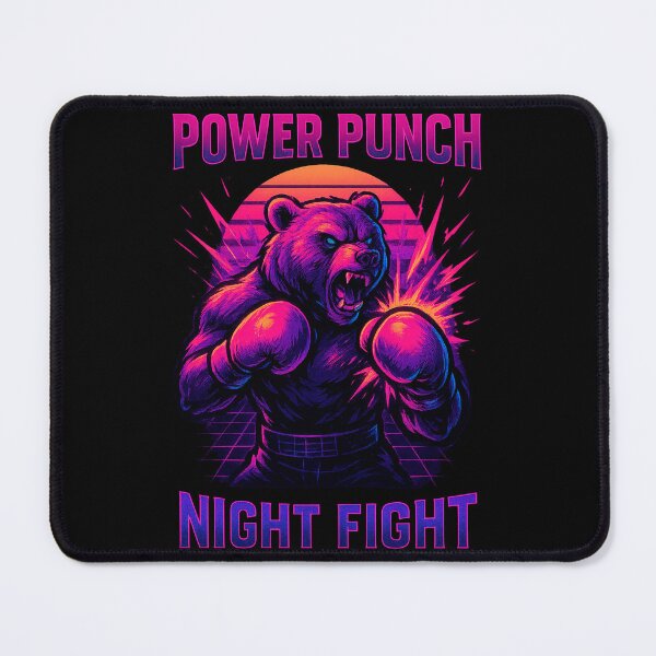 Item preview, Retrowave Neon Boxing Bear Art designed and sold by SholoStudio.