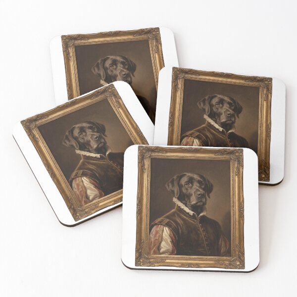 Item preview, Royal Black Labrador Portrait - Vintage Renaissance Dog Art designed and sold by MaynyStudio.