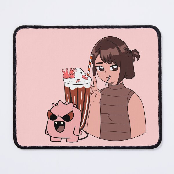 Item preview, Kawaii Anime Girl with Chocolate Milkshake & Pink Monster designed and sold by Kanniax.