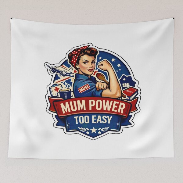Item preview, Mum Power, Too Easy retro Rosie the Riveter Inspired Design designed and sold by MuggyandMo.