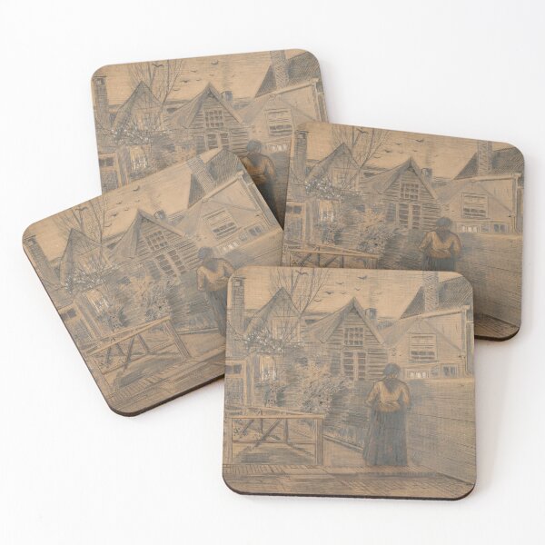 Item preview, Houses Seen From the Back Window by Vincent van Gogh: Vintage Village Poster designed and sold by artofuniverse.