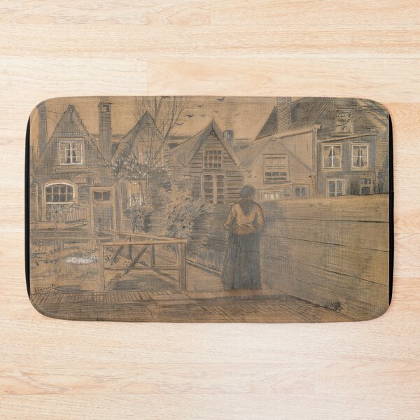 Item preview, Houses Seen From the Back Window by Vincent van Gogh: Vintage Village Poster designed and sold by artofuniverse.