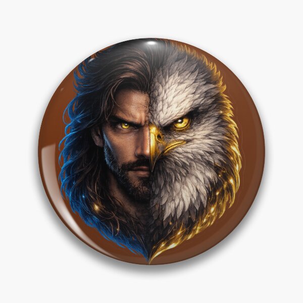 Item preview, Half Man Half Eagle Neon Fusion – Power Spirit Streetwear Sticker designed and sold by KrishAuraa.