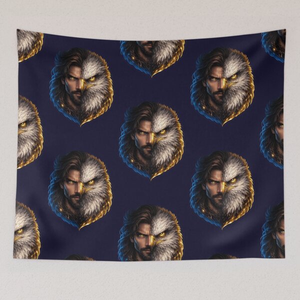 Item preview, Half Man Half Eagle Neon Fusion – Power Spirit Streetwear Sticker designed and sold by KrishAuraa.