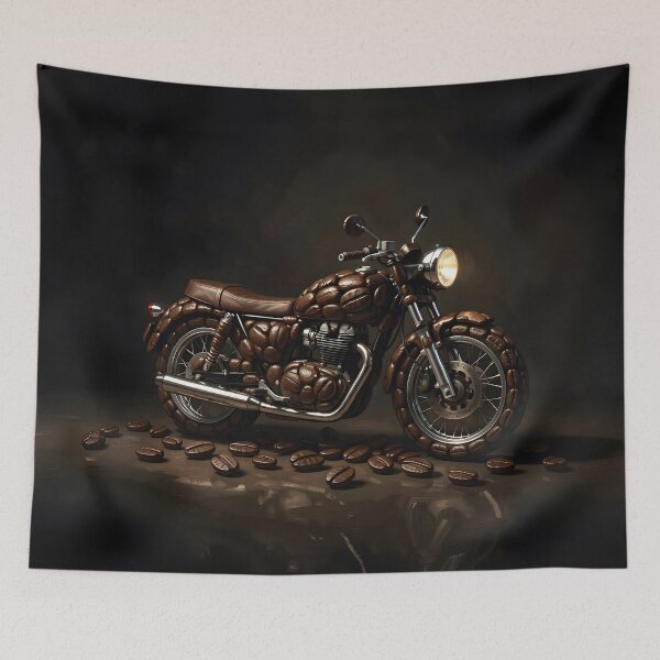Item preview, Caffeine Ride Motorcycle Built from Coffee Beans Artwork designed and sold by Marcu Ioachim.