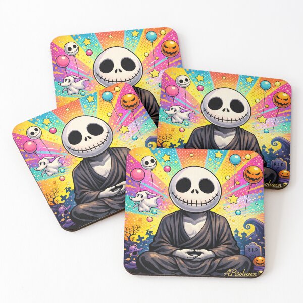 Aperçu de l'œuvre Buddha jack Squelette Pop – Méditation Halloween Colorée créée et vendue par ABsoluzen.
