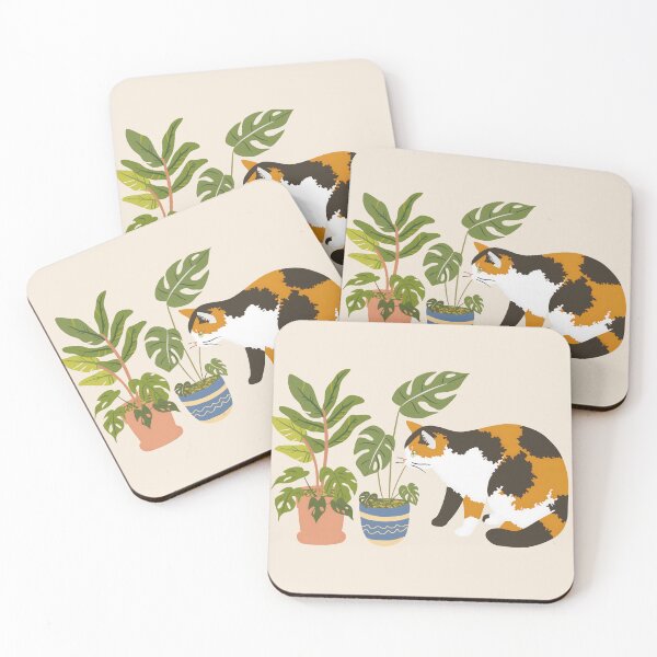 Item preview, Calico Cat With House Plants designed and sold by xiao xuans.